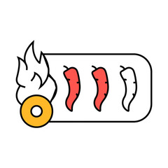 pepper spice label line icon vector. pepper spice label sign. isolated symbol illustration