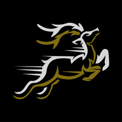 ILLUSTRATION 94 ABSTRACT VECTOR ART OF JUMPING DEER 