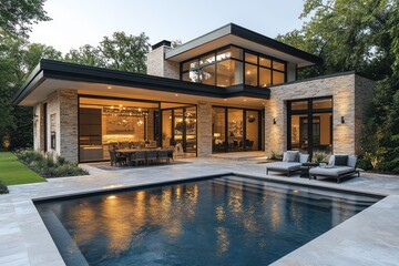 Fototapeta premium Modern House with Pool