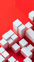 red and white cubes