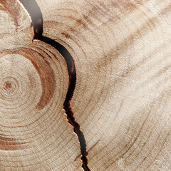 Wood pattern, view of cracked wooden surface with natural tree rings of juniper, grain and line...