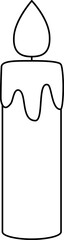 candle outline vector Isolated
