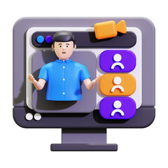 3d Online Webinar Illustration