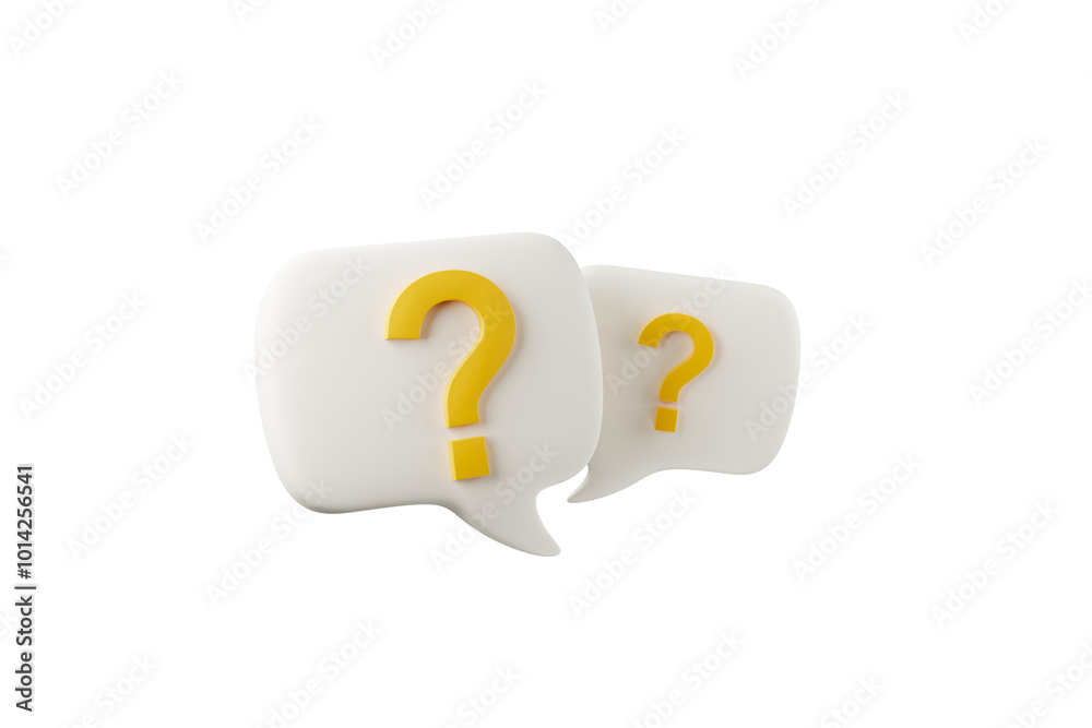 Fototapete 3D rendering A question mark floated in the air. Question ideas that arise in various places.
