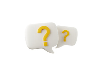 3D rendering A question mark floated in the air. Question ideas that arise in various places.