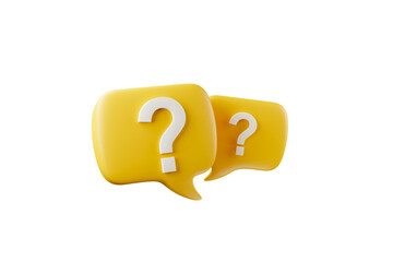 3D rendering A question mark floated in the air. Question ideas that arise in various places.