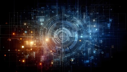 Obraz premium Digital abstract background. Can be used in the description of network abilities, technological processes, digital storages, science, education, etc.