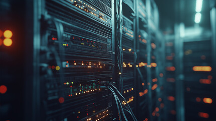 Obraz premium コンピューターサーバーのイメージ