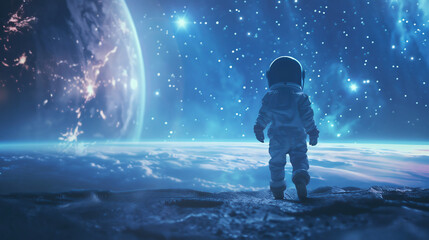 Naklejka premium 惑星にいる宇宙飛行士二Generative AI