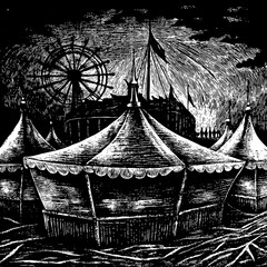 A spooky abandoned carnival