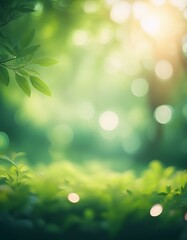 Naklejka premium Green bokeh background