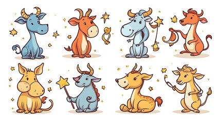 Obraz premium Cartoons including wild animals clipart.children, clip art, graphic, lion, tiger, bear, rabbit, baby, cartoon, happy, illustration, wild, animal, 45