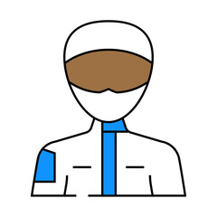 motorsport athlete line icon vector. motorsport athlete sign. isolated symbol illustration