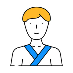 judo, sambo or karate sportsman line icon vector. judo, sambo or karate sportsman sign. isolated symbol illustration