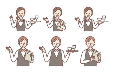 illustration of restaurant and coffee shop staff