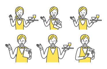 illustration of restaurant and coffee shop staff