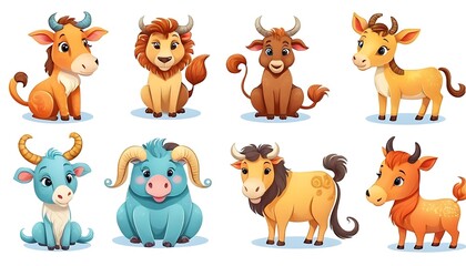 Fototapeta premium set of funny animals