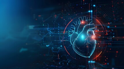 Fototapeta premium Futuristic Medical Research in Heart Cardiology and Health Monitoring