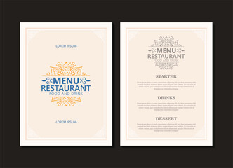 Classic Menu Layout with ornamental Elements