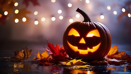 Obraz premium halloween pumpkin in the night