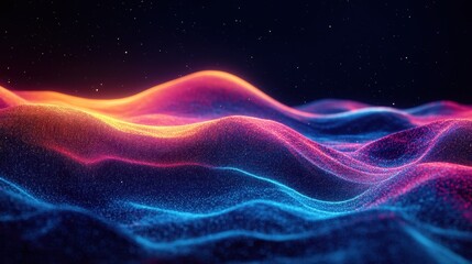Fototapeta premium Generative AI abstract image of creative colorful wave with curvy line with texture