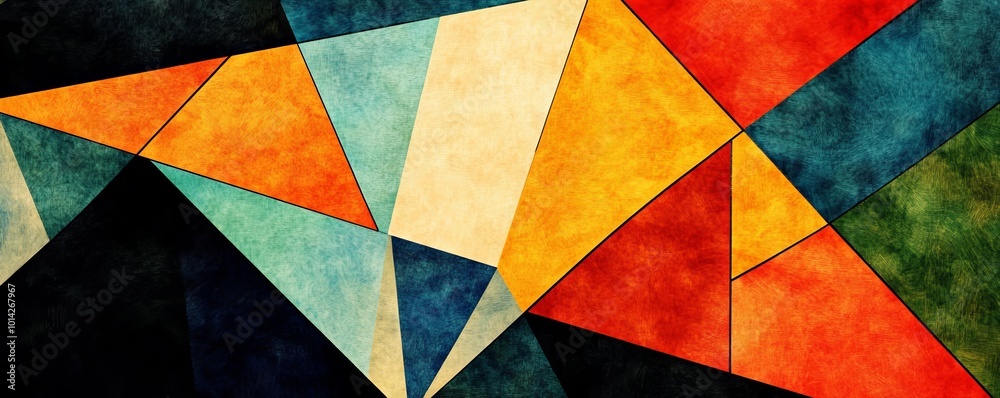 Poster abstract geometric pattern with vibrant colors