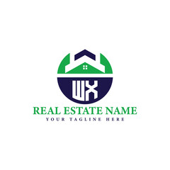 Fototapeta premium Green and Blue Real Estate Branding Logo