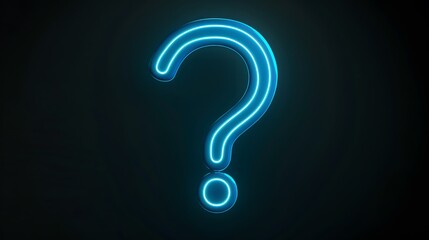 Naklejka premium Glowing Blue Neon Line Question Mark Icon for Modern Design Concepts