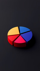 Obraz premium Statistical data display with colorful pie chart