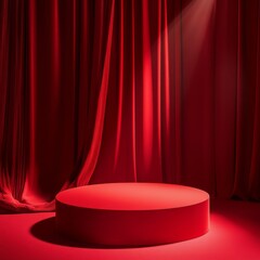 red stage curtains
