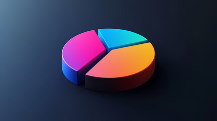 Fototapeta premium Statistical data display with colorful pie chart