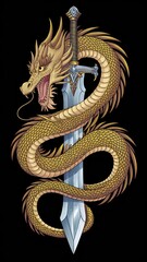 Fototapeta premium dragon and sword