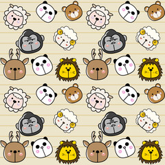 Obraz premium Cute animal cartoon background images with soothing colors are suitable for general graphic design and printing. They can be modified as desired.