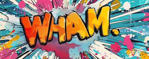 Fototapeta premium Energetic pop art background featuring 