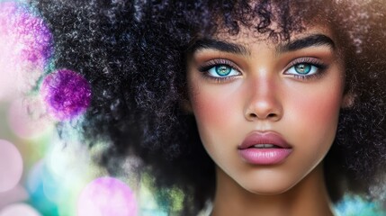 Fototapeta premium Celebrate stunning mixedrace beauty with a soft focus backdrop that enhances the captivating charm of diverse women.