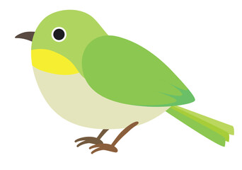 かわいいメジロのイラスト/切り抜き