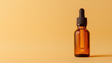 Organic Jojoba Oil in Amber Bottle on Terracotta