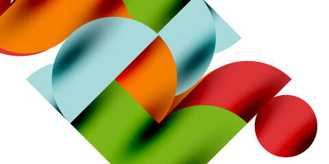 Shadow effect shiny circles and round triangles geometric modern art. Vector Illustration For Wallpaper, Banner, Background, Card, Book Illustration, landing page