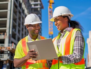 Construction Workers Discussing Plans