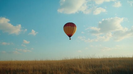 Obraz premium Hot Air Balloon Soaring Through the Sky