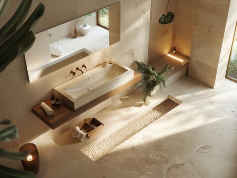 Modern Bathroom Design with Natural Elements
