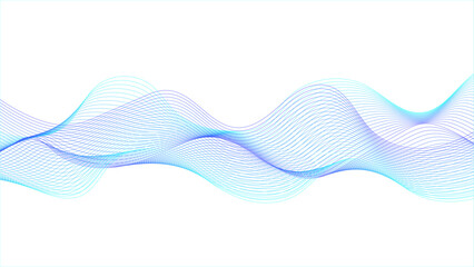 Abstract blue flowing wave futuristic lines isolated on white background. Modern abstract glowing wave Vector 