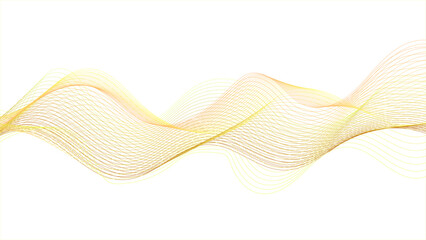 Fototapeta premium Wavy abstract orange lines in wave shape, abstract background with yellow and orange waves, Dynamic and modern digital art with a flowing design.