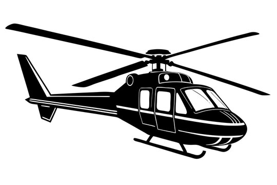 Nice Helicopter silhouette minimalistic vector art illustration