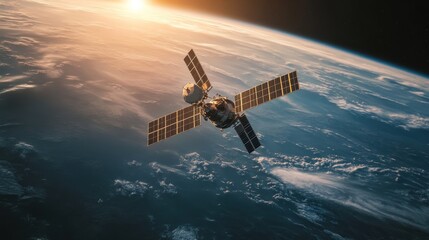 Obraz premium Satellite Orbiting Earth
