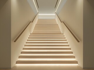 Minimalist Staircase with Subtle Illumination