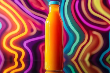 A product package designed with vibrant colors and sleek aesthetics. The combination of modern design and eye-catching hues creates an appealing look, enhancing the overall brand presence.