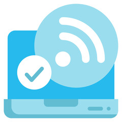 online connection check laptop flat style