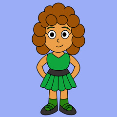 queen with brown curly hair