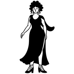 queen with brown curly hair